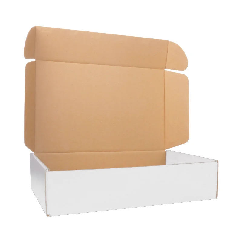 Factory fast deliver stock mailing plain white corrugated boxes cardboard craft paper local shipping mail box