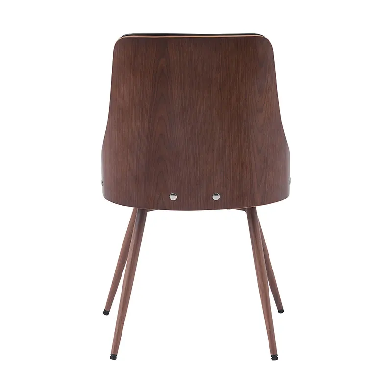 Modern Nordic Italian Diamond Sewing Design Backrest Leather Upholstered Wood Luxury Black Dining Room Chairs