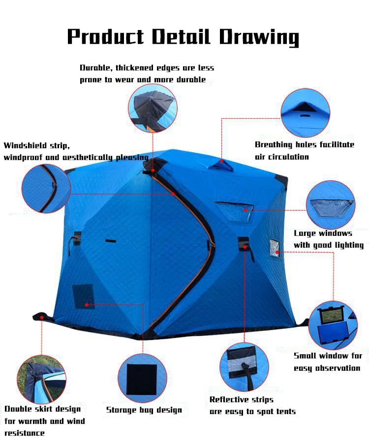 customized fishing tents wind and snow proof outdoor camping tents, increase warmth and winter tents