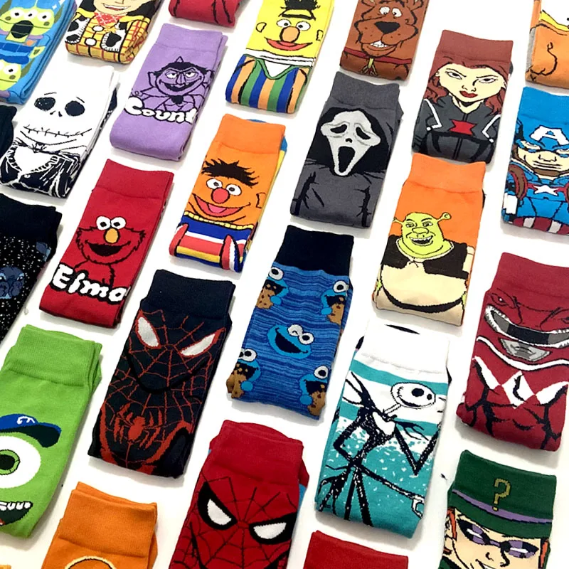 2023 custom oem Anime Men knitted Socks Women cotton Cosplay Character Calcetines Adult Unisex cartoon Hip Hop Happy Funny Socks