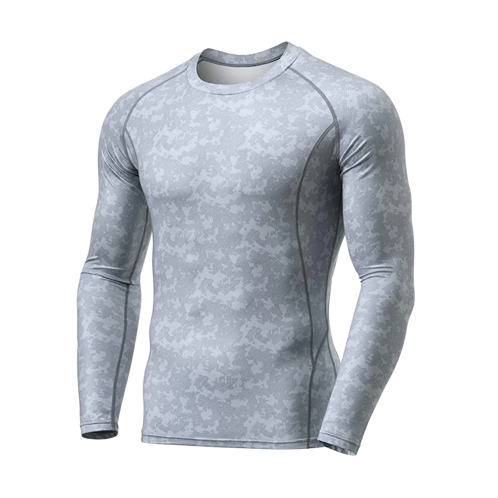 4 способа тянущаяся ткань бесшовная строчка спортивный Базовый Слой Топ Защитная оптовая продажа мужская компрессионная рубашка на заказ