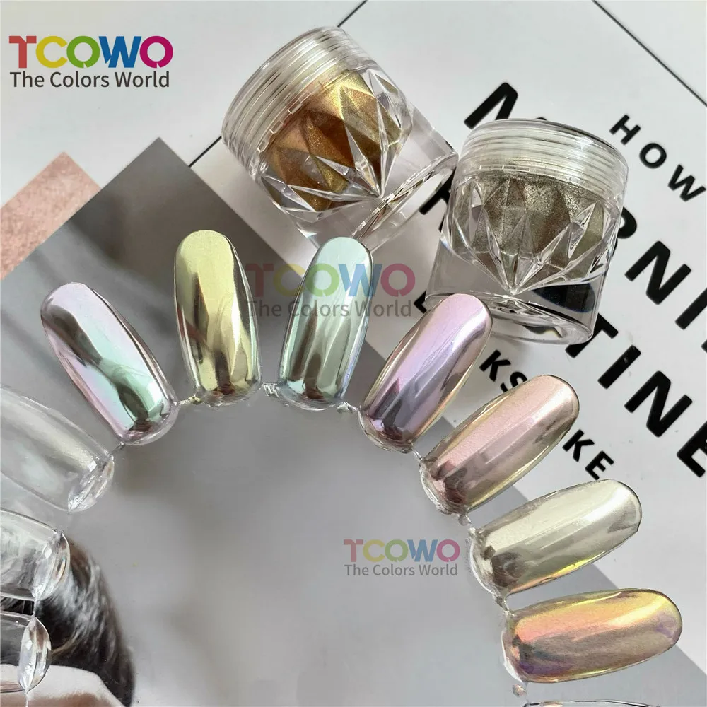 Private Label Super Flash Aurora Chrome Mirror Nail Powder Special Silk Moonlight Magic Powder Type Chromium