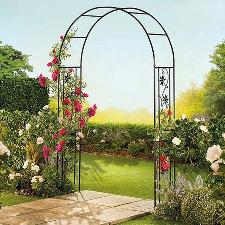 Home Entrance Gate Arch Moon Design With Metal Top Arbour Garden Arch Wrought Iron Gate