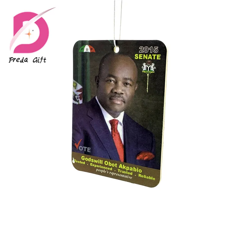 
2mm absorbent cotton paper promotional gifts car air freshener custom 