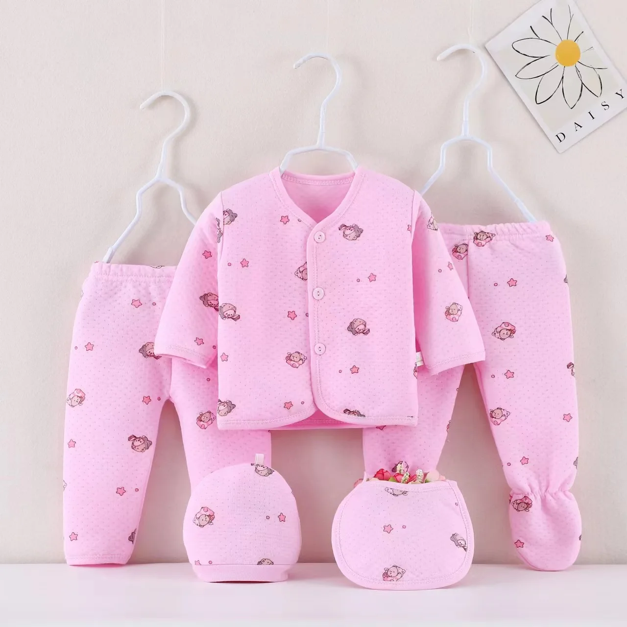 Factory Wholesale Baby Clothes Newborn Gift Set New Born Baby Products 5-Piece Set For Infant 0-3 Months
