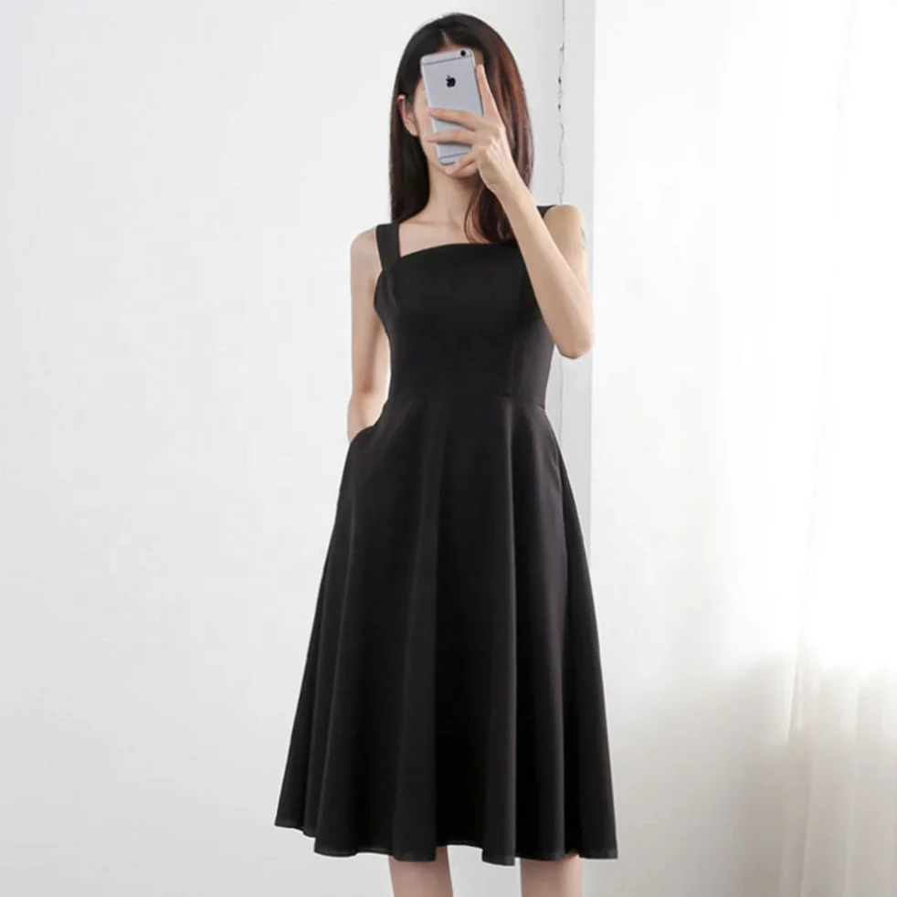 Wholesale Women Sleeveless Dress Latest Design Women Fashion Evening Dress Ladies Trendy Sleeveless Midi Dresses