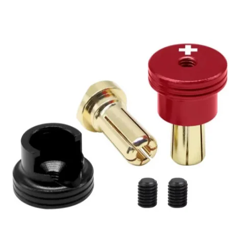 Heatsink Bullet Plug Grips Banana Plug Connectors with Brass 4mm/5mm Aluminum RC Battery RC Model Crawler Cars Upgrade Parts
