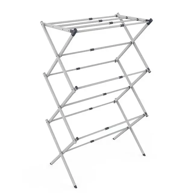 Foldable Laundry Rack Iron Customized Logo Clothing Organizer Foldable Clothes Dryer for Air Drying Clothing - 74x40x104cm White