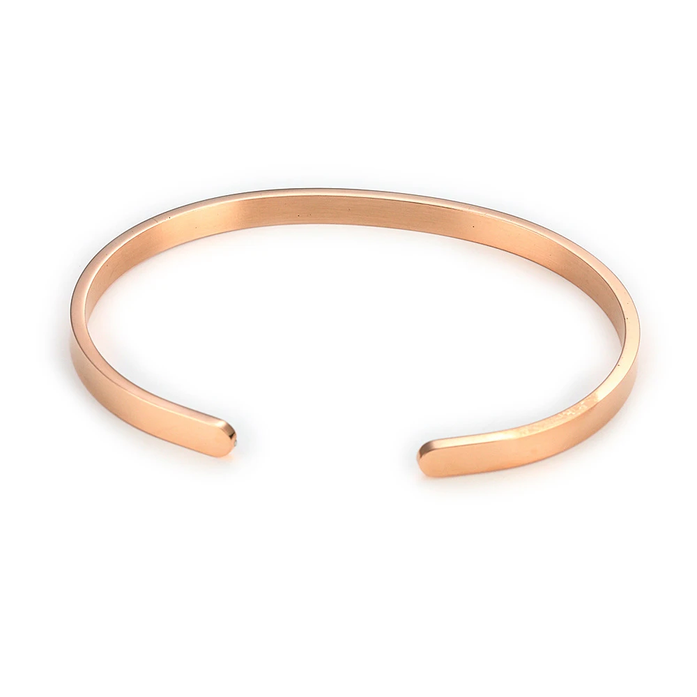 China Manufacturer Factory Price Personalized Custom Adjustable Lucky Open Stainless Steel Bracelet