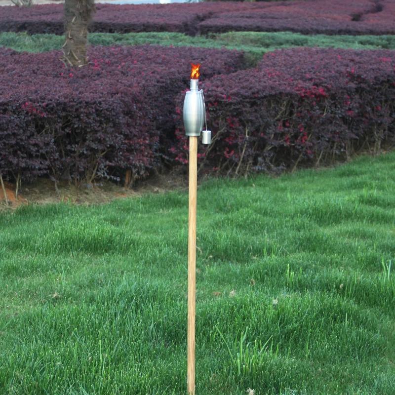 
Stainless Steel oil torches Big Flame Wood Pole Citronella Oil Burner for outdoor 