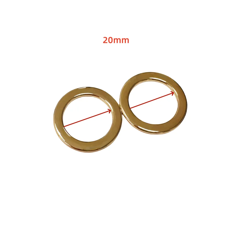 High-Class Metal Gold Gun Black 10mm 20mm Circle Swimwear Flat Ring Buckle