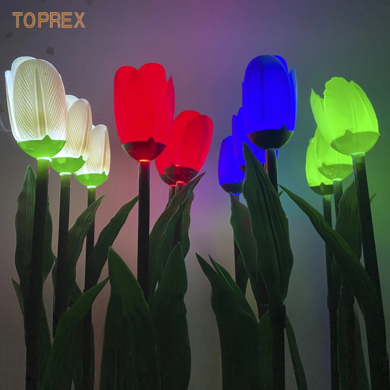 Outdoor Waterproof Tulip Garden Path Courtyard Lighting Color Changing Flower Decorative outdoor tulip lamp