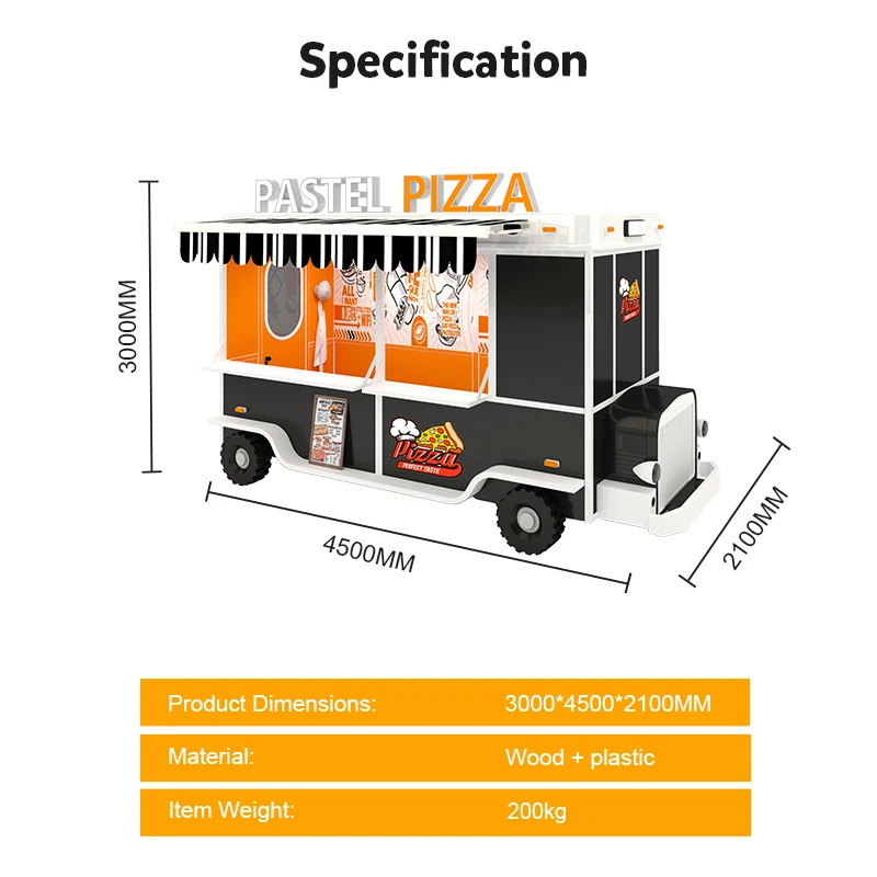 Custom product plastic mobile food truck wooden children role play equipment