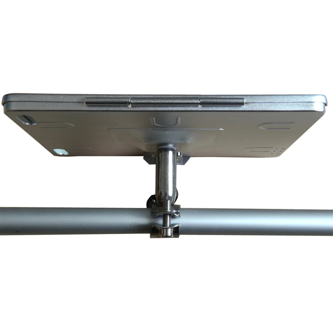 Secure steel adjustable anti theft lockable security lock metal display portable tablet holder stand for horizontal pillar