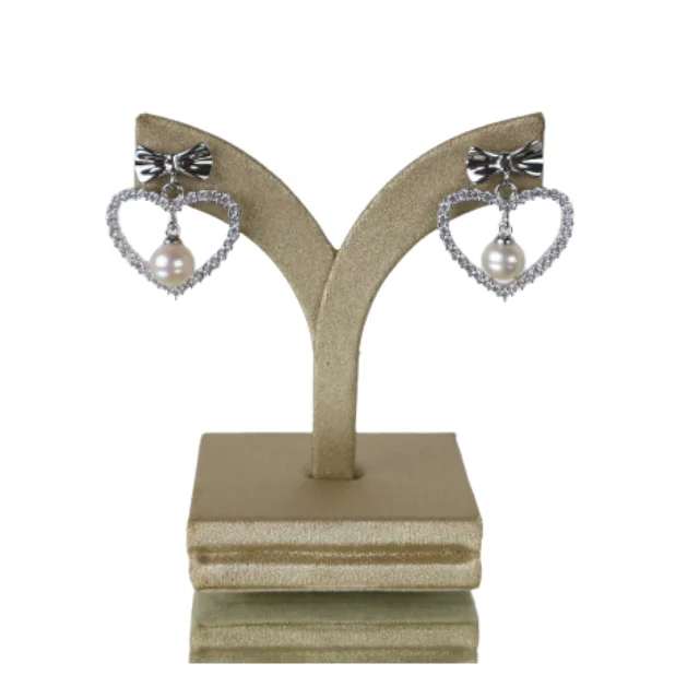 White Natural Freshwater Pearl Excellent Luster Material Is 925 Silver Sterling 18K Gold Plated And Cubic Zirconia From Thailand