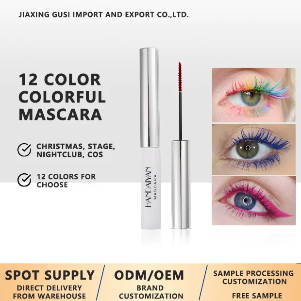 Factory Direct Sale 12 Colors Lash Serum Makeup Waterproof Lasting Natural Mascara Length Wholesale
