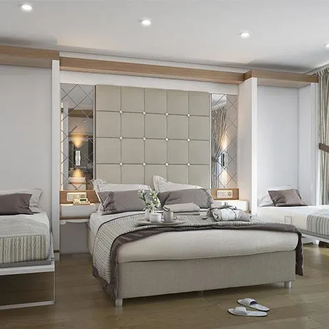 Custom made three five star hotel furniture guangdong adult master room king size bed hotel bedroom sets