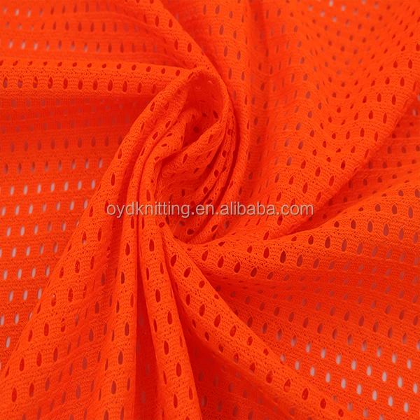 Трикотаж из 100% полиэстера флуоресцентная сетка EN471 ткань для рабочей