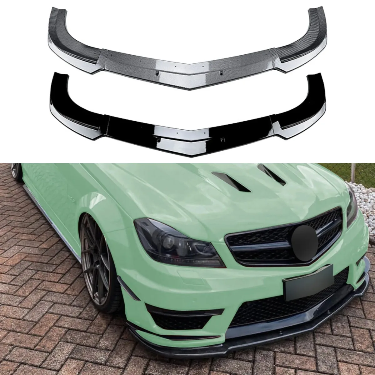 Диффузор переднего бампера спойлер для Mercedes Benz C-Class C63 AMG W204 2011-2014 обвес автомобильные аксессуары