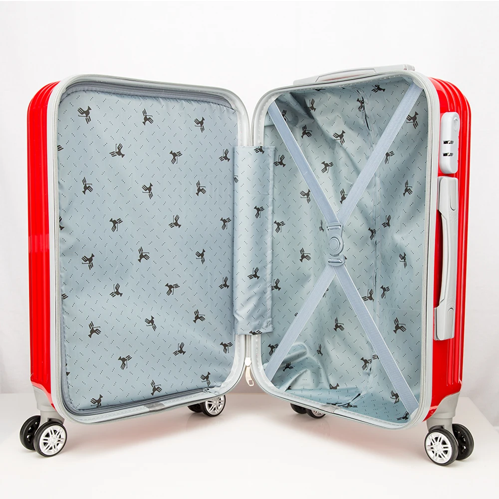 
Fashion PVC 3pcs hard shell luggage set trolley suitcase travel luggage bags 