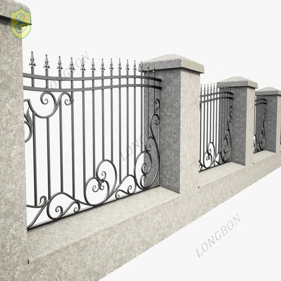 TOP-selling garden decorative artificial Iron Garden fence hand forging cast iron garden fence