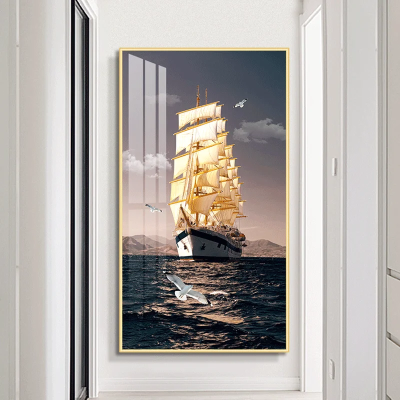 Luxury ship canvas printing HD pictures of corridor furniture decorative painting