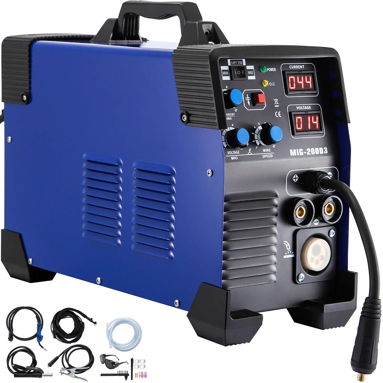 Widely Used Mig Welder Welding Machine MIG-200 MIG/TIG/Stick Arc 3-in-1 Inverter Welder 220V For Alloy