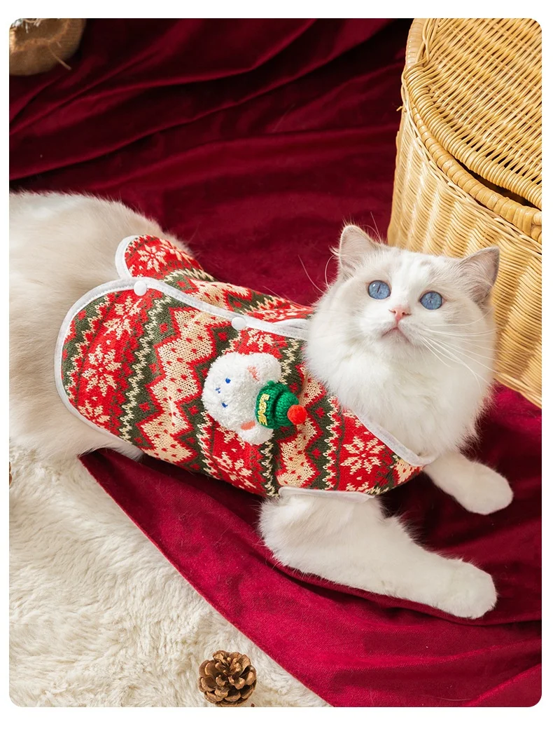 2023 new arrivals accessories fashion design warm winter pet coat cloth dog kirin beer clothes pet dog and cat christmas clothes