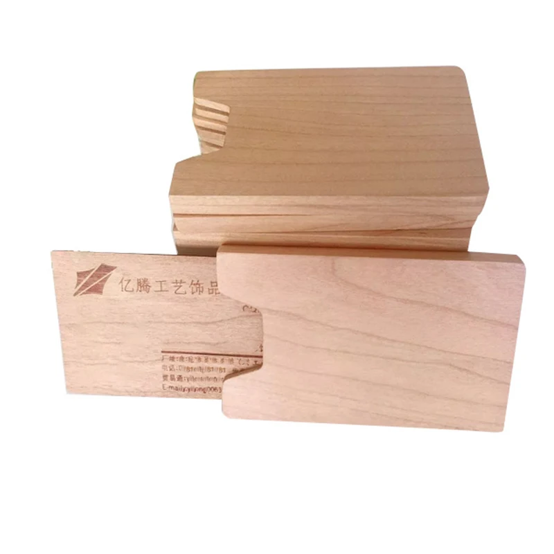 Ecological Reusable Key Chip Wallet Blank Oak Cherry Wood Engraved White RFID Technology Wooden Business NFC Card Made of Bamboo