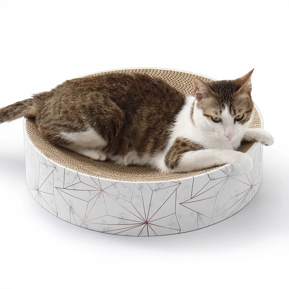 Large Corrugated Cat Litter House Regular Disc Pet Scratching Board Bowl Shape Sticky Model Made of Paper