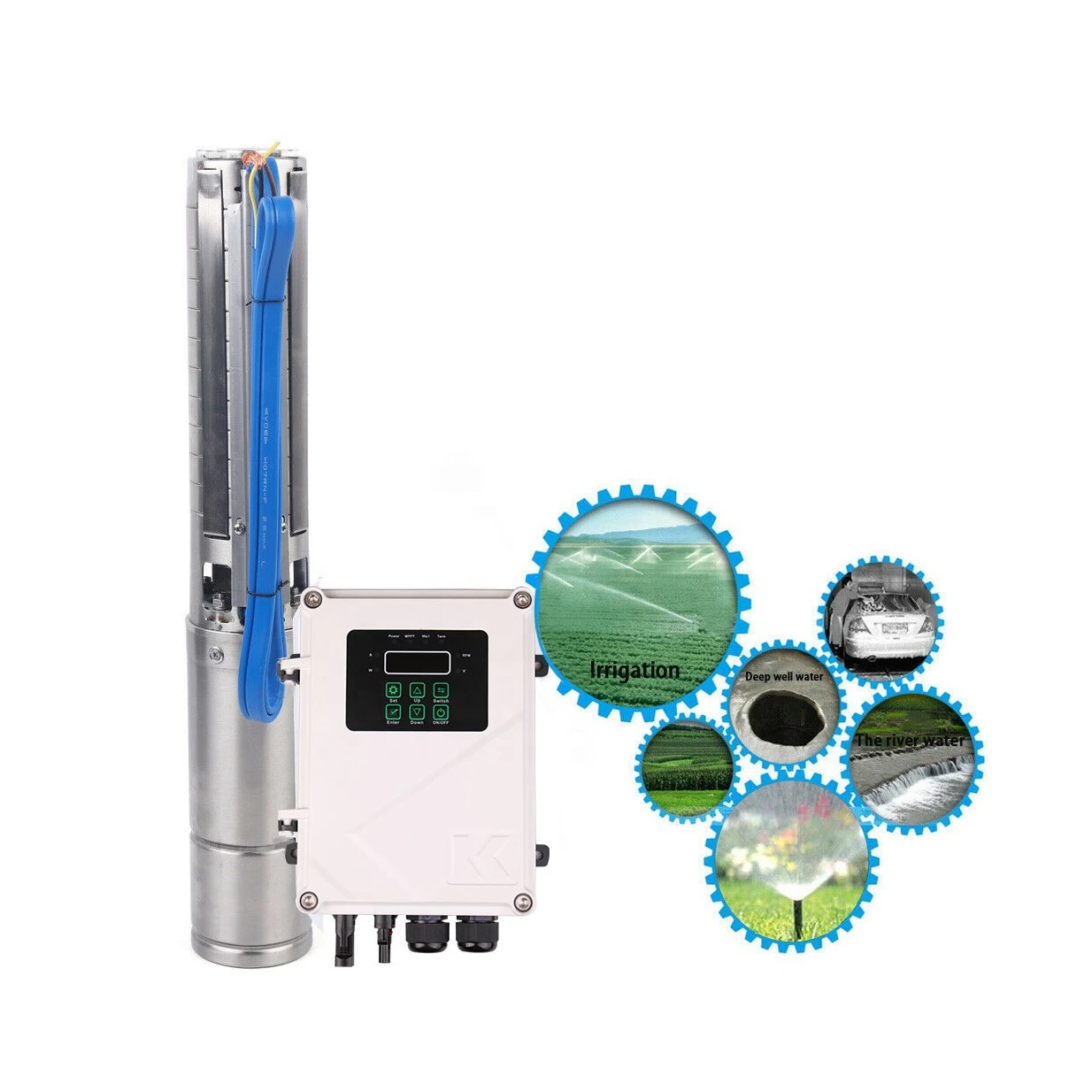 Kepeida 4DSS6/80-D72/1000 4inch 72V 6m3/h 80meter DC Solar Powered Submersible Water Pump System For Agriculture Irrigation