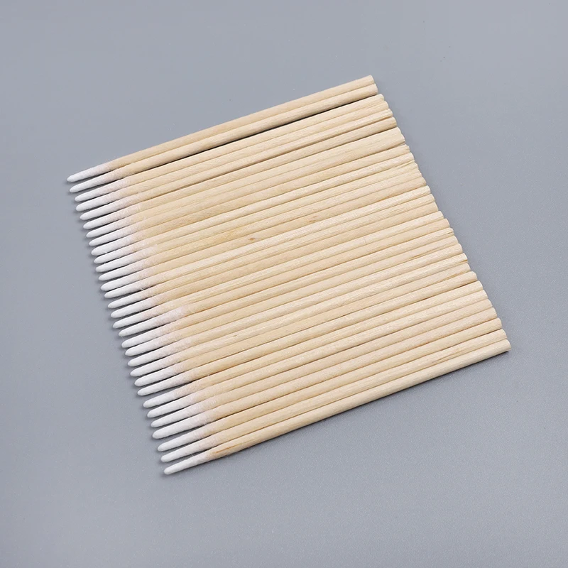 High-Performance Wooden Stick Mini Fine Point Q Tips Tattoo Cotton Swab with Soft Tips for Accurate Detailing and Cleanup