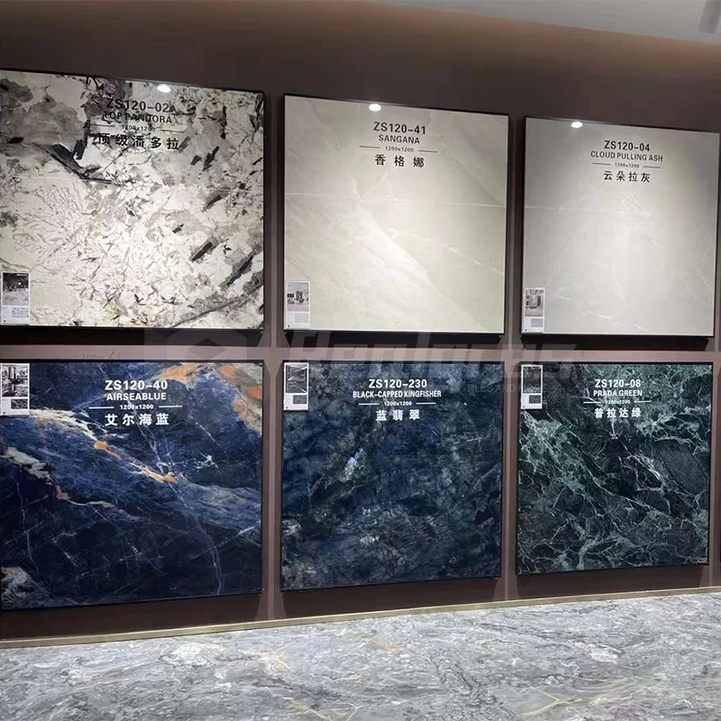 Premium Green Vein Marble Look Porcelain Tile Living Room Big Size 1200x1200 Wall Floor Tiles Floor Porcelain Stone Effect