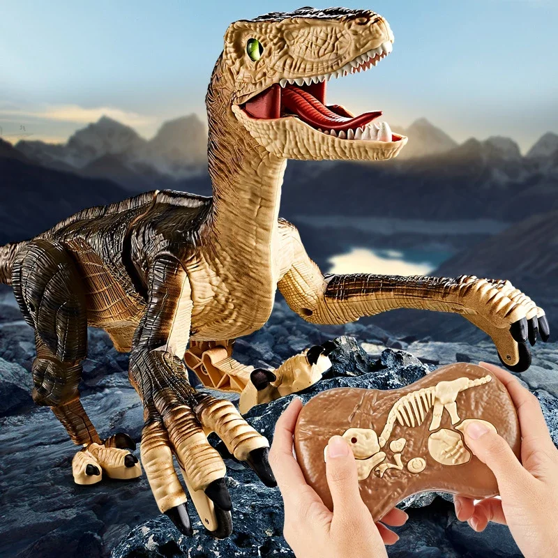 Kid RC Dinosaur Toys For Boys Intelligent Raptor Remote Control Jurassic Dinosaur Electric Walking Animals Toys Children Gift