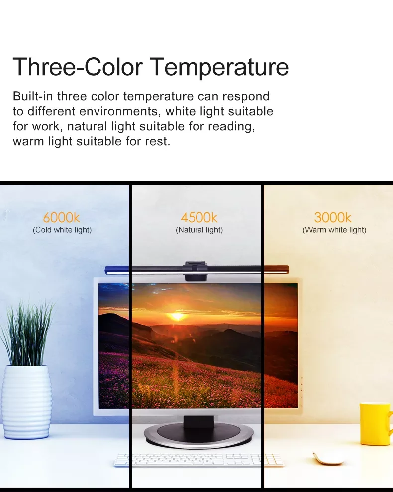 2022 New Design  Dimmable Monitor Mounted Light Computer  Screen Light Bar PC Monitor Lighting Monitor Lamp