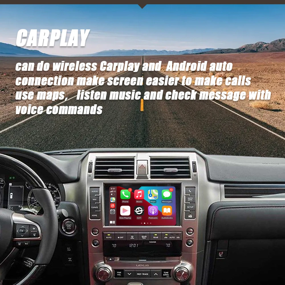CZT-AUTO Plug And Play Carplay Interface For Lexus GX460 2015-2021 Mirror Link Original Screen to Upgrade Android Auto Apple