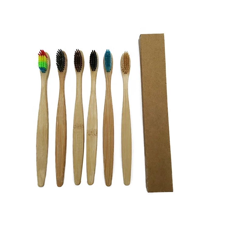 Wholesale BPA Free 4 Pack Custom Logo Eco Friendly Bamboo Toothbrush Set