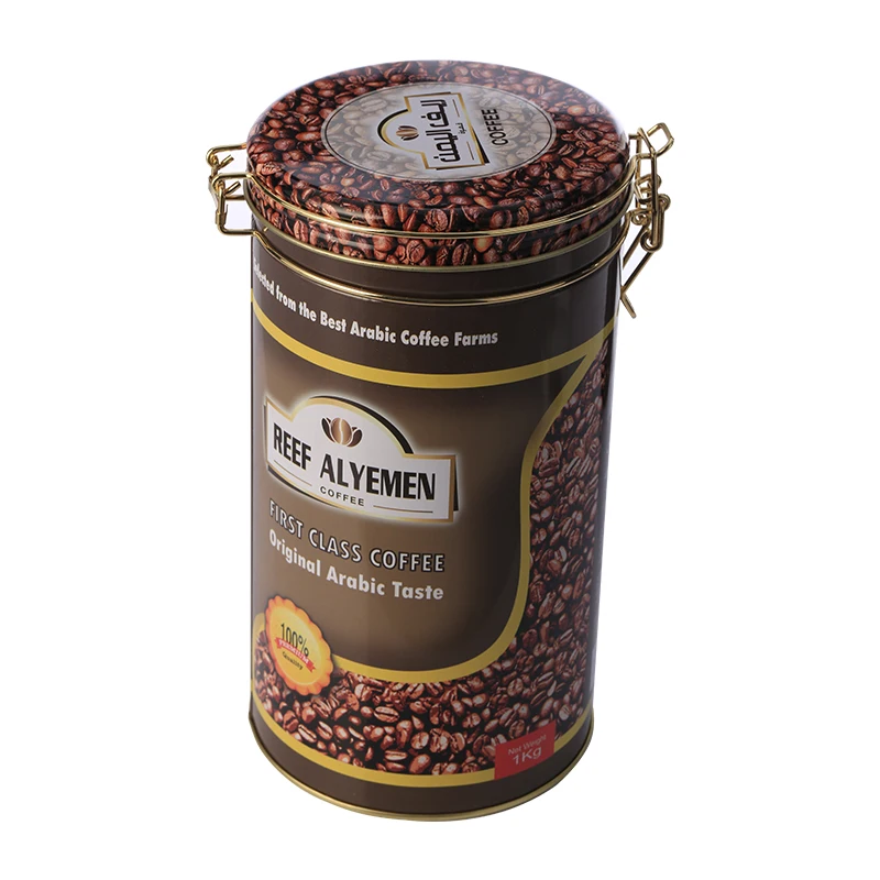 Packaging Metal box  Round Shape Double Tin Lid Airtight Tea Tin Can Coffee can  empty tin cans sale