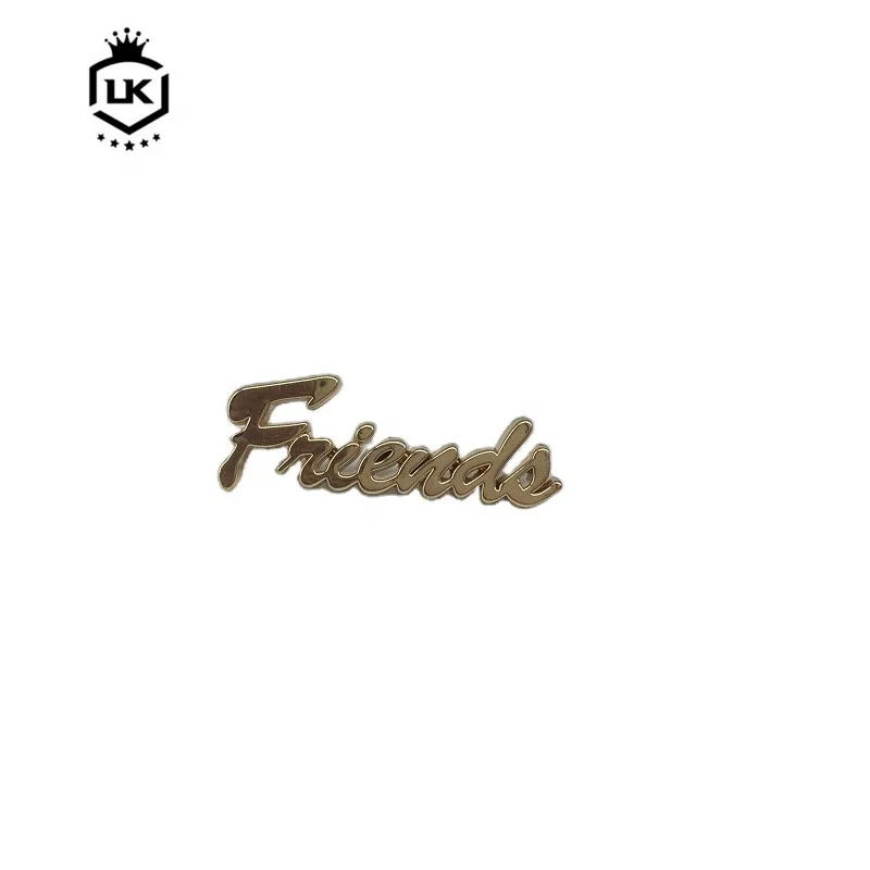 Custom Fashion Letter Metal Plate Logo Hardware Accessories Metal Labels Tags For Handbags Clothing Bags
