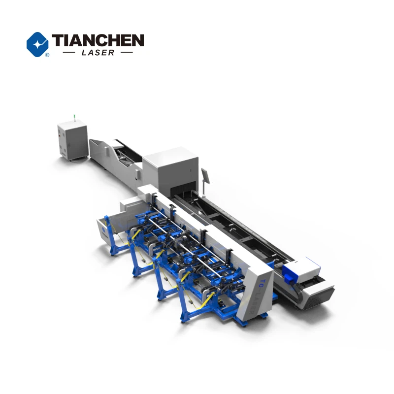 Tianchen star product metal tube fiber ipg cnc laser cutting machine auto feeding