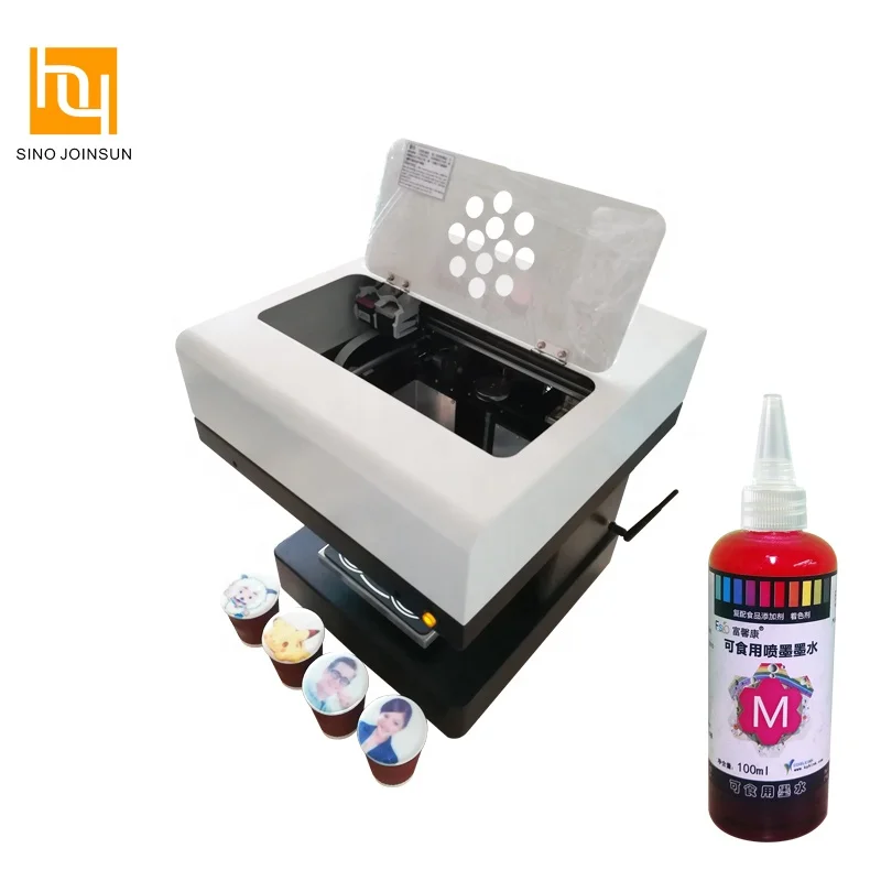 4 Cups Digital Edible Ink 3D Food Coffee Printer with WiFi For Foam Milk Latte Art Printing