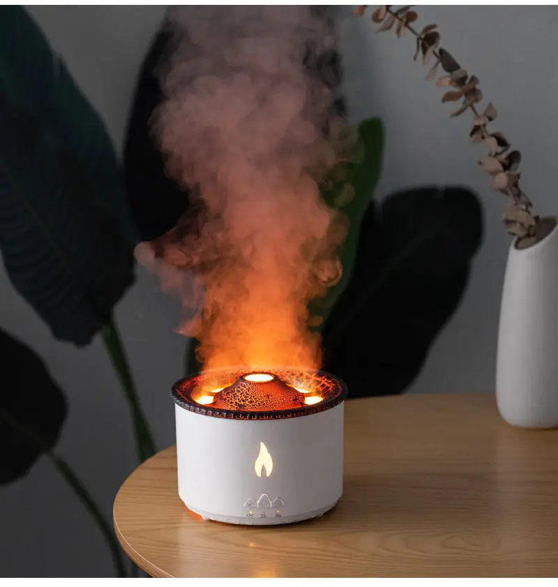 Automatic Humidifier Cold Air Mist Jelly Fish Flame Effect Diffuser Volcano Aroma Machine Mini Essential Oil Diffuser
