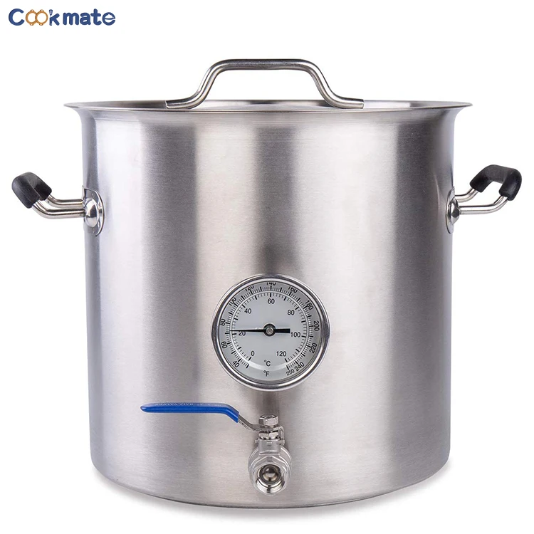 Оборудование для домашнего пивоварения Cookmate, коническая крышка из нержавеющей стали для охлаждения с отверстием соединителя охладителя и воздушным замком