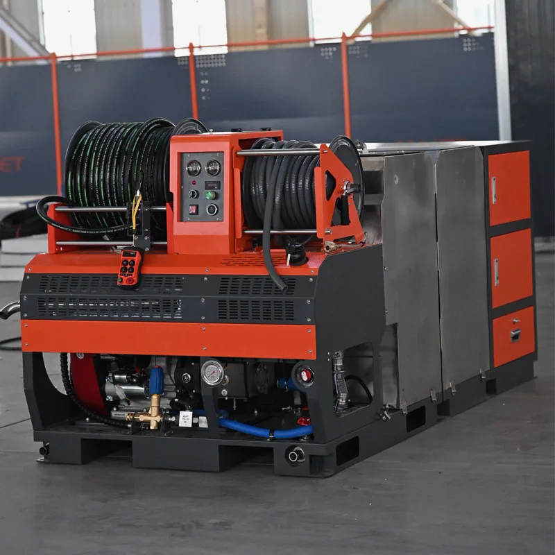 AMJET latest 1000 liter water tank German pump wireless start single cylinder gasoline engine sewer cleaning machine