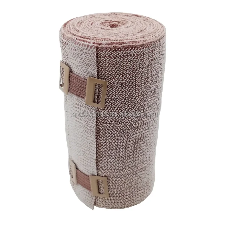Compression Bandage with 45% Stretch, 66% Cotton & 34% Polyamide, 10cm Wide x 5m Long Roll