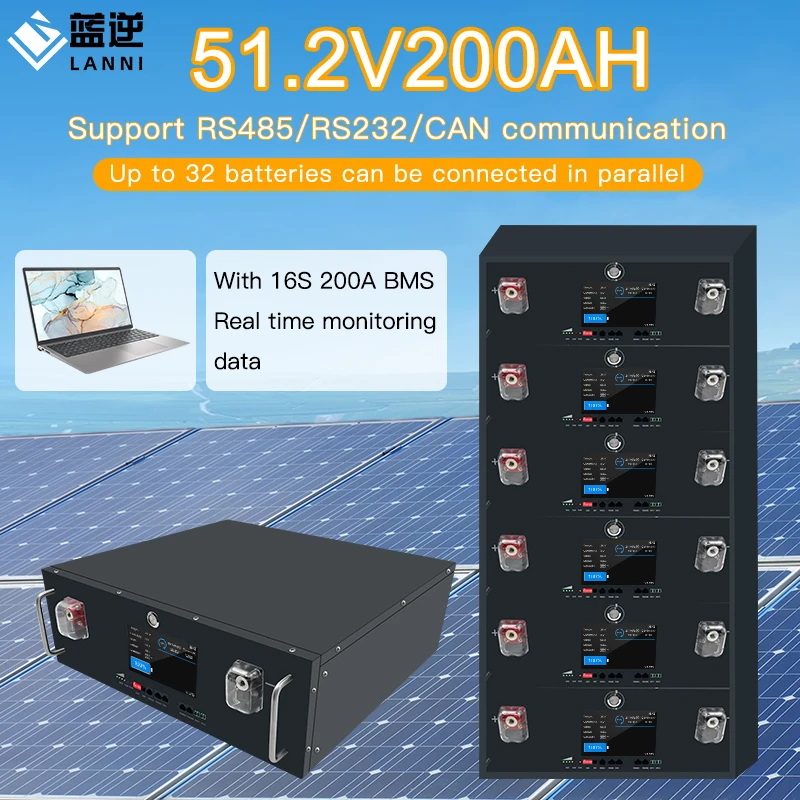 2024 nielftor 48v200ah Lifepo4 Китай Гуандун 5-10 кВтч Ip54 монтируемые в стойку Rs232 Rs485 разнесенная гибридная сетка 51 2 в200ah новинка