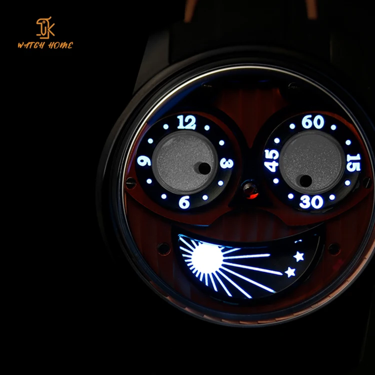 Unique 42mm Ultra Thin Moon Phase Automatic Self Winding Mechanical Watches For Joker Hallowmas Men Night Light Watch