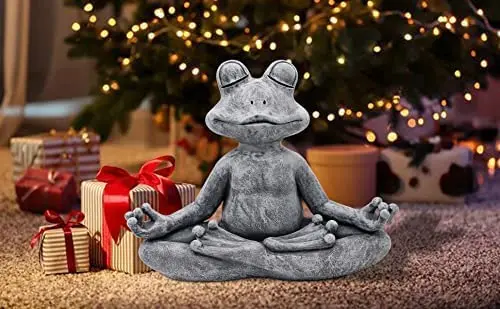 FREE SAMPLE The Original Meditating Zen Yoga Frog Figurine Garden Statue,Christmas Decor,Indoor/Outdoor Garden Sculpture