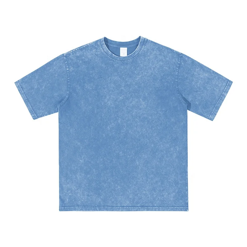 Top quality cotton acid wash t-shirt oversized retro mineral wash tshirt heavy relaxed vintage t shirt