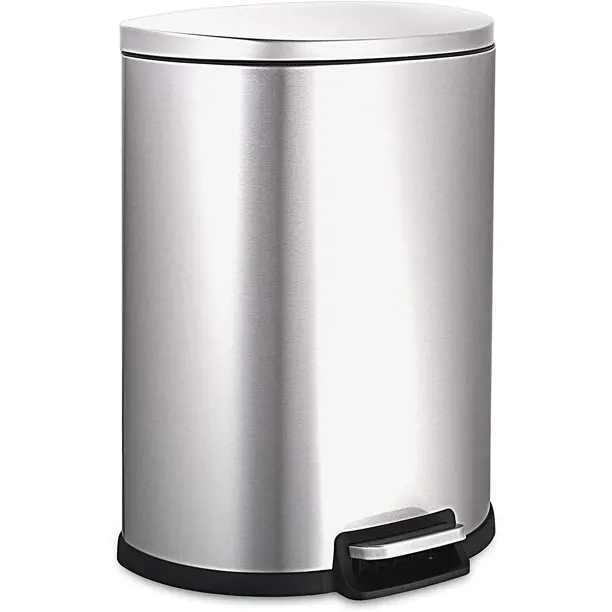 Garbage bin with foot pedal stainless steel dustbin foot pedal bin with inner